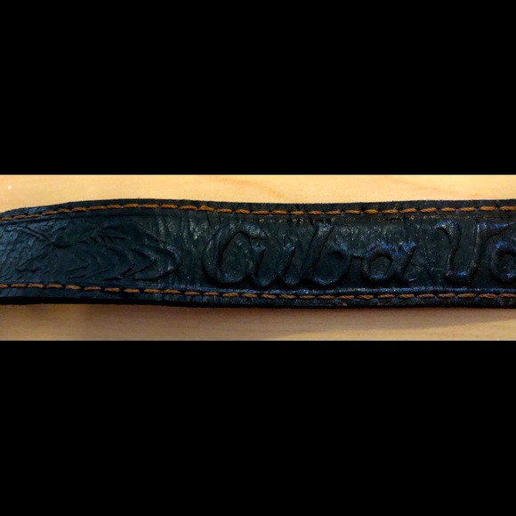 Hand carved leather belt - Picture 1 of 6